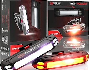 LINE-120 Front or Rear Bike Light USB-C Rechargeable LED Bicycle Lights Skateboard Longboard Road Mountain Bicycle Flasher Set
