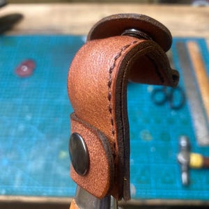 Hand stitched Mora 162 leather Sheath Bushcraft for kuksa spoon bowl carving. My own original design.