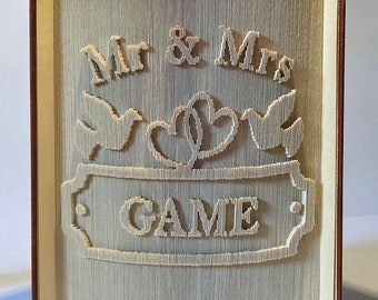 Mr & Mrs (Custom name) Street Sign CUT and Fold Book Folding Pattern (PATTERN ONLY and sent by Email)