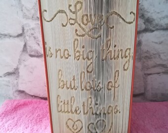 Love is no big thing... CUT & Fold Book Folding Pattern (Digital Download PATTERN ONLY)
