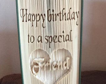 Happy birthday to a special friend CUT & Fold Book Folding Pattern (PATTERN ONLY)