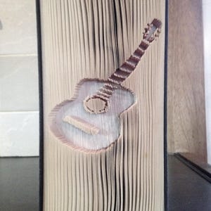 Guitar, Cut & Fold Book Folding Pattern (Digital Download PATTERN)