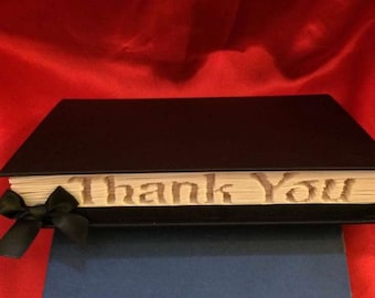 Thank You Sideways Cut & Fold Book Folding Pattern (Digital Download PATTERN ONlY)