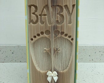 BABY Feet Cut & Fold Book Folding Pattern (Digital Download PATTERN ONLY) New baby, Maternity, Nursery, Newborn, Baby shower