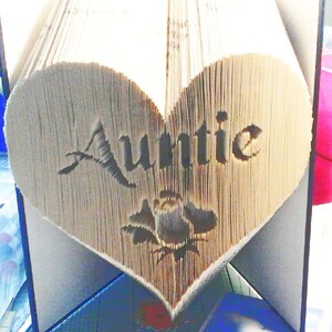 Auntie in a Heart with rose Combi Book Folding Pattern (Digital Download PATTERN ONLY)