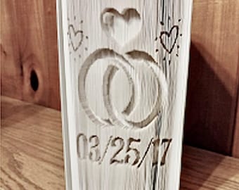 Wedding Rings (Custom date) CUT & Fold Book Folding Pattern (PATTERN ONLY and sent by Email)
