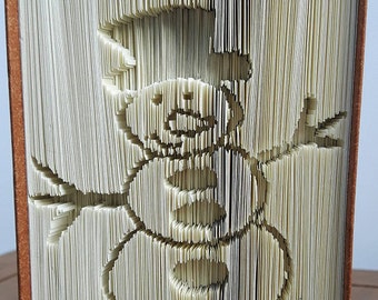 Snowman Cut & Fold Book Folding Pattern (Digital Download PATTERN ONLY) Christmas/let it snow