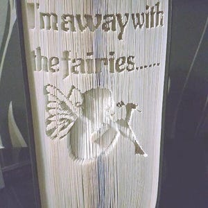 I&#39;m away with the fairies Cut and Fold Book Folding Pattern - DIGITAL ITEM