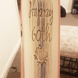 Happy 60th with Rose CUT & Fold Book Folding Pattern (Digital download PATTERN)