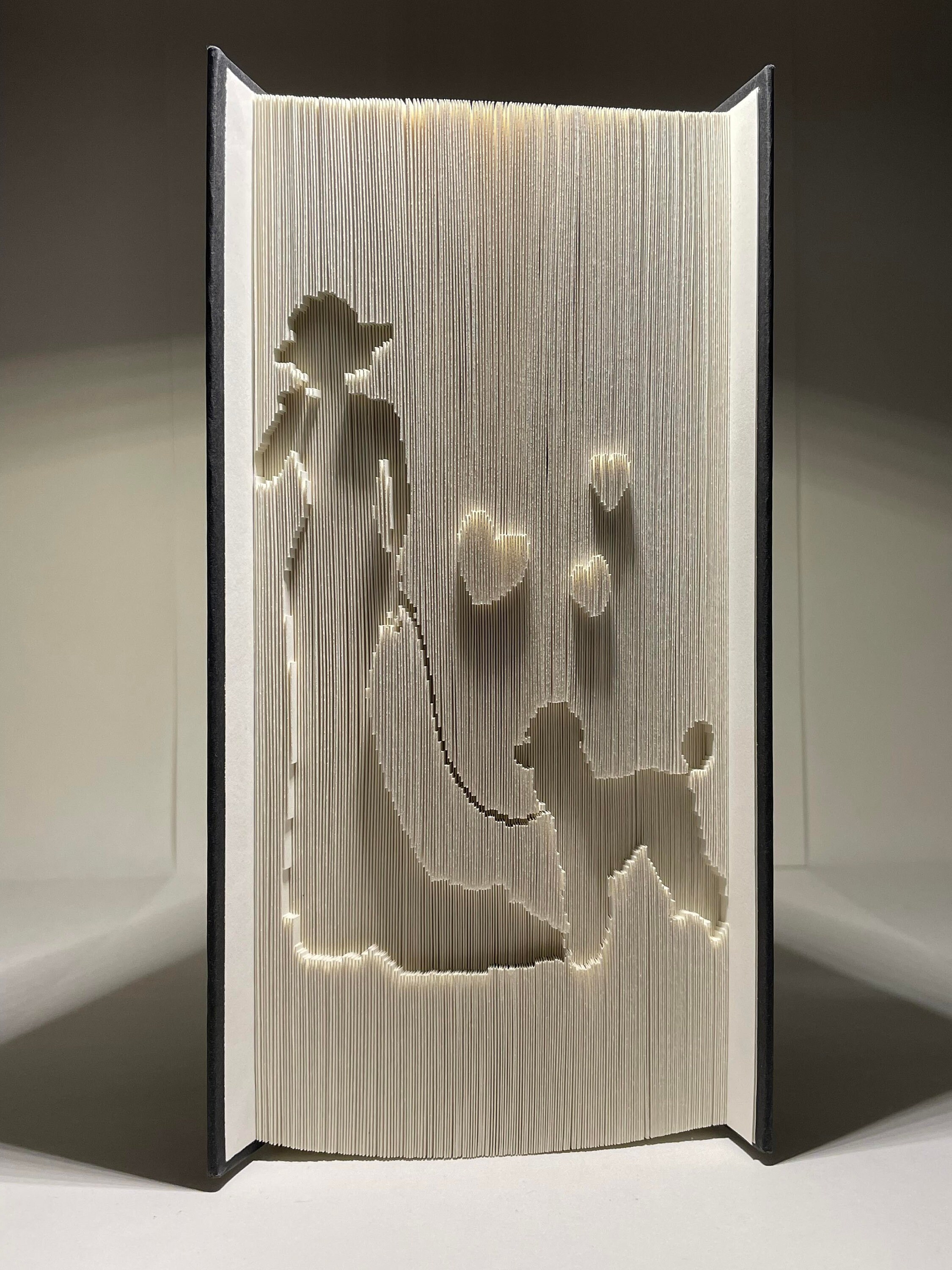 Woman with Poodle 180 multi-layer Cut & Fold Book Folding Pattern (Digital Download PATTERN)