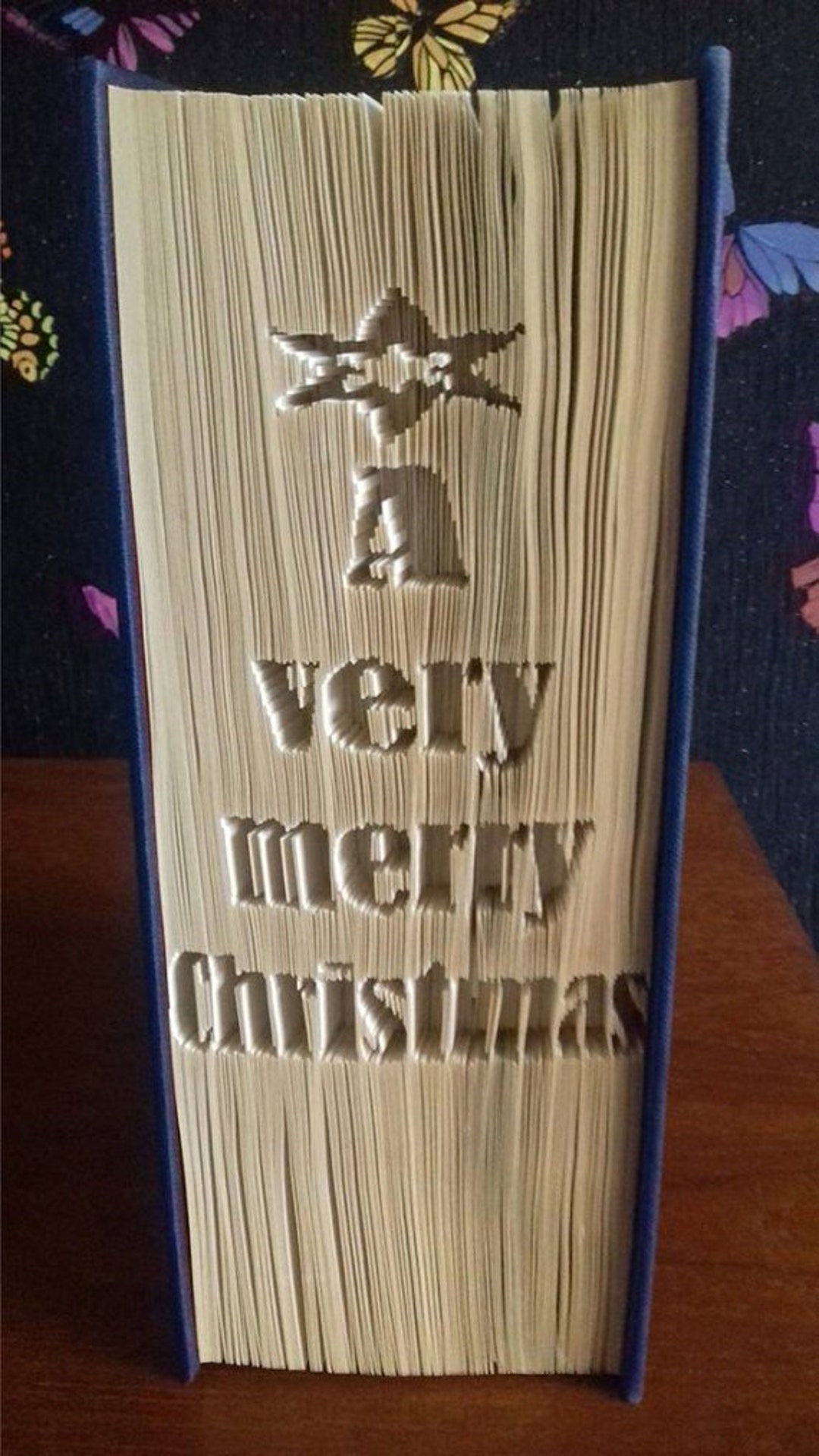 A Very Merry Christmas Tree Cut &amp; Fold Book Folding Pattern - Etsy