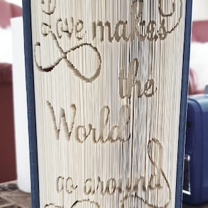 Love makes the world go around Cut & Fold Book Folding Pattern (Digital Download PATTERN ONLY)