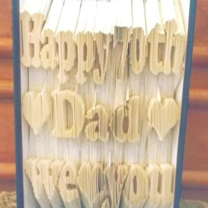 Happy 70th Dad... COMBI Book Folding Pattern (Digital Download PATTERN)