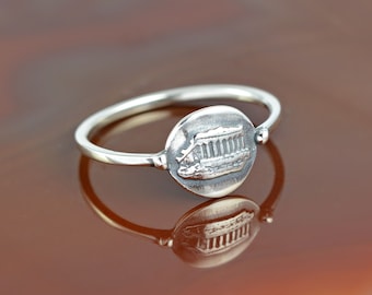 Parthenon silver ring, antique coin ring, antique ring, Greek ring, Parthenon ring, Greek coin ring, boho rings, bohemian ring, coin jewelry