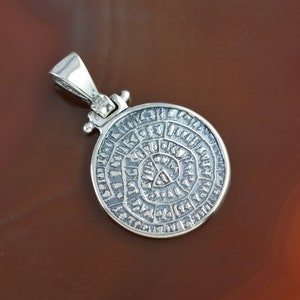 Phaistos Disc silver pendant, Phaistos pendant, Phaistos necklace, Greek pendant, Greek coin pendant, antique pendant, antique coin necklace