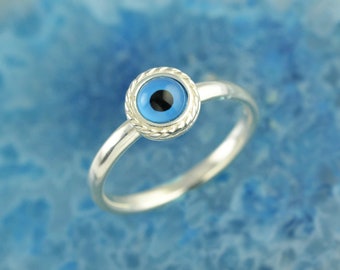 good luck eye silver ring, eye ring, good luck ring, good luck jewelry, good luck gifts, dainty ring, eye jewelry rings, gift for wife