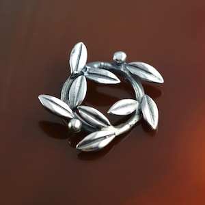 ciondolo in argento foglia d&#39;olivo, collana foglia, corona, collana greca, gioielli greci, gioielli damigella d&#39;onore, regalo damigella d&#39;onore, regali damigelle d&#39;onore
