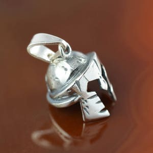 Leonidas helmet silver pendant, mens necklace, mens pendant, men necklace, Greek warrior necklace, 300 Spartans helmet, mens jewelry