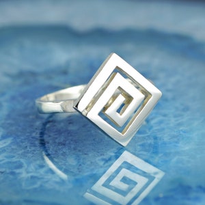 Greek Key silver ring, Greek ring, Greek Key ring, Greek jewelry, boho ring, bohemian ring, anniversary gift for wife, gift for girlfriend