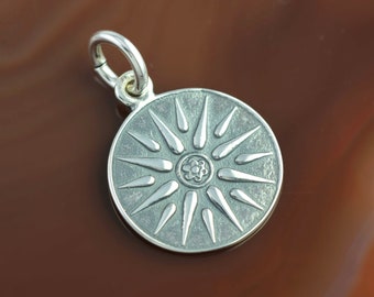 Vergina Star silver pendant, Vergina Sun necklace, Macedonian Star pendant, Vergina Sun pendant, Vergina Star necklace, mens necklace