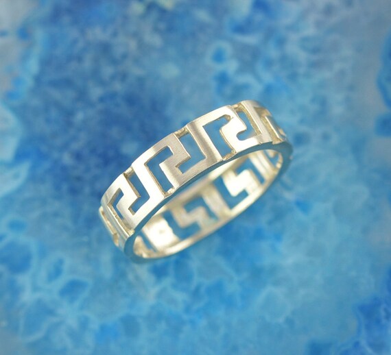 greek key silver ring greek key ring greek ring greek | Etsy