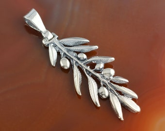 olive leaf silver necklace, olive leaf necklace, olive leaf pendant, laurel necklace, greek pendant, laurel pendant, greek necklace