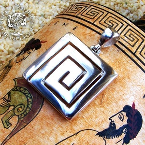 greek key silver necklace, silver necklace, greek key pendant, greek necklace, greek pendant, greek jewelry, anniversary gift, gift for her