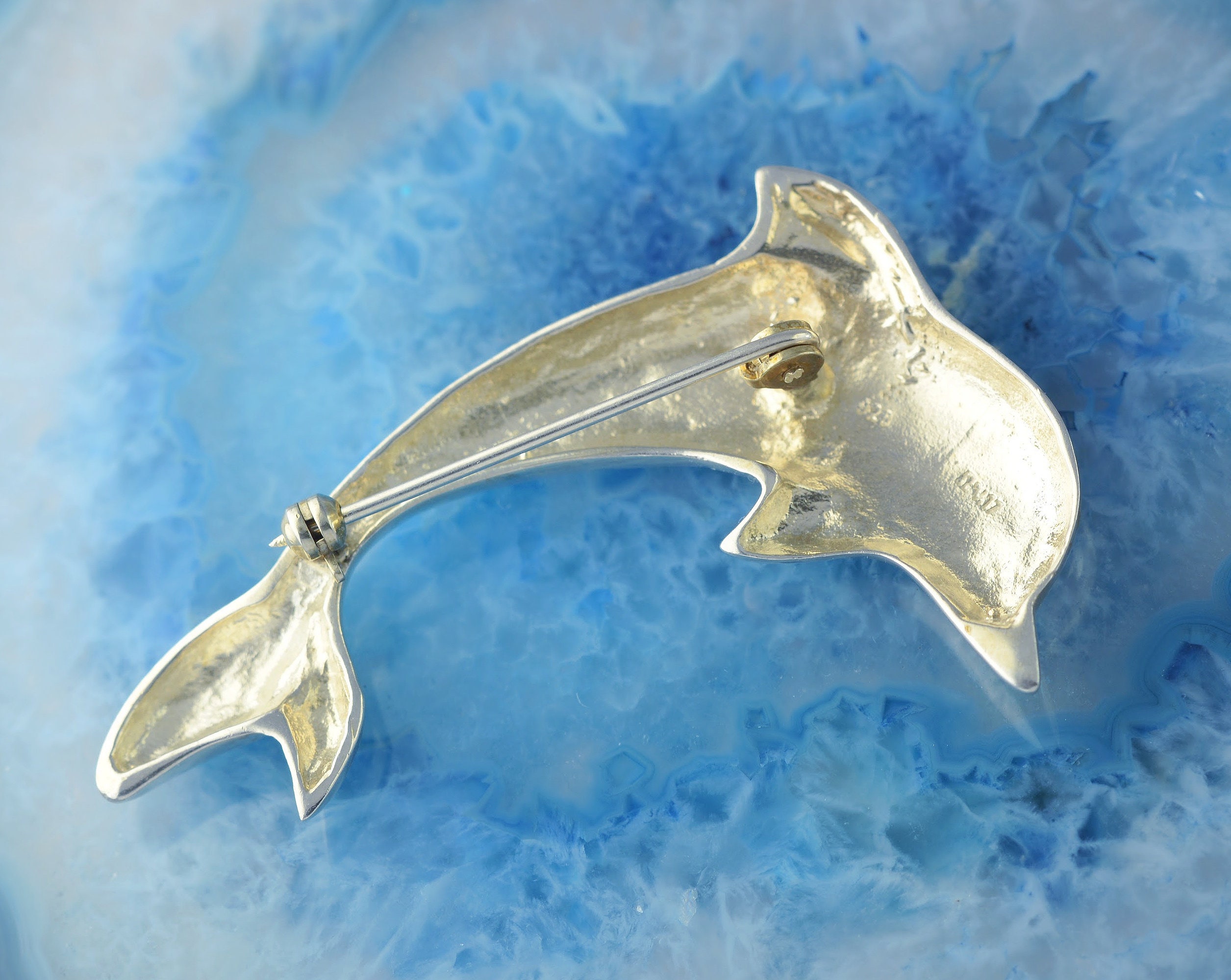 Dolphin Silver Brooch Dolphin Brooch Dolphin Jewelry Etsy UK
