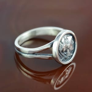 ancient greek coin silver ring Athena ring antique coin ring greek ring greek jewelry coin ring antique ring boho ring bohemian ring Athena image 2