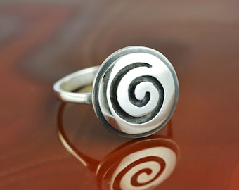 spiral silver ring, spiral ring, greek ring, spiral jewelry, geometric ring, greek jewelry, statement ring, silver ring, gift for girlfriend