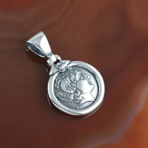 Alexander the Great silver pendant, Alexander necklace, Alexander pendant, antique coin pendant, coin necklace, mens necklace, mens pendant