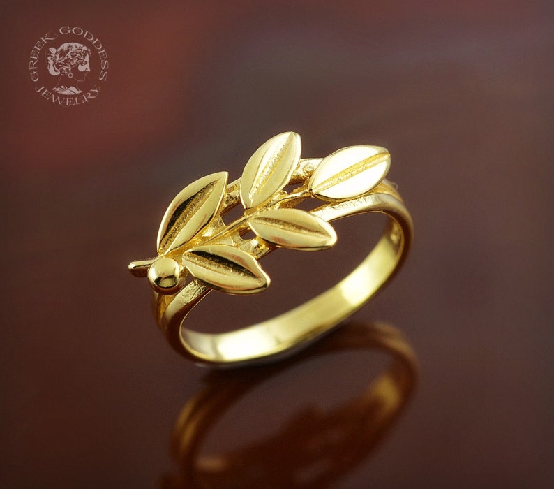 Olive Leaf Ring Olive Twig Ring Leaf Ring Greek Ring Olive Etsy