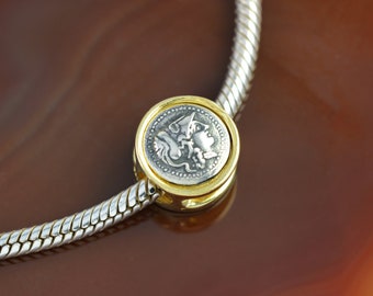 Athena Charm for bracelet, Athena coin silver charm, Athena coin charm for necklace, Greek charm, bracelet charms, Athena charm for bracelet