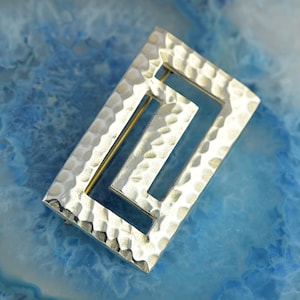 Greek Key silver brooch, Greek brooch, Greek jewelry, anniversary gift for wife, labyrinth brooch, geometric brooch, modern brooch for her