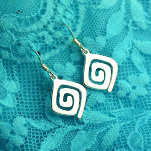 greek key silver dangle earrings, greek earrings, greek jewelry, greek key earrings, greek key jewelry, gift for wife, anniversary gift