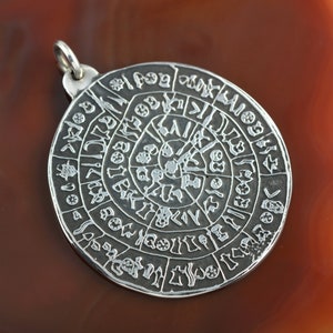 Phaistos Disc silver pendant, Phaistos pendant, Phaistos necklace, coin necklace, greek jewelry, antique necklace, boho necklace, women gift