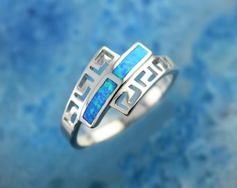 griechischen Opal Silberring, Opalring, griechischer Ring, Opal Schmuck, griechischen Schmuck, griechischen Schlüsselring, Geburtstagsgeschenk, Geschenk für Frau