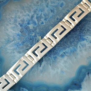 Pulsera de llave griega, pulsera de plata, pulsera griega, joyería griega, joyería de llave griega, regalo de aniversario para esposa, regalo para novia
