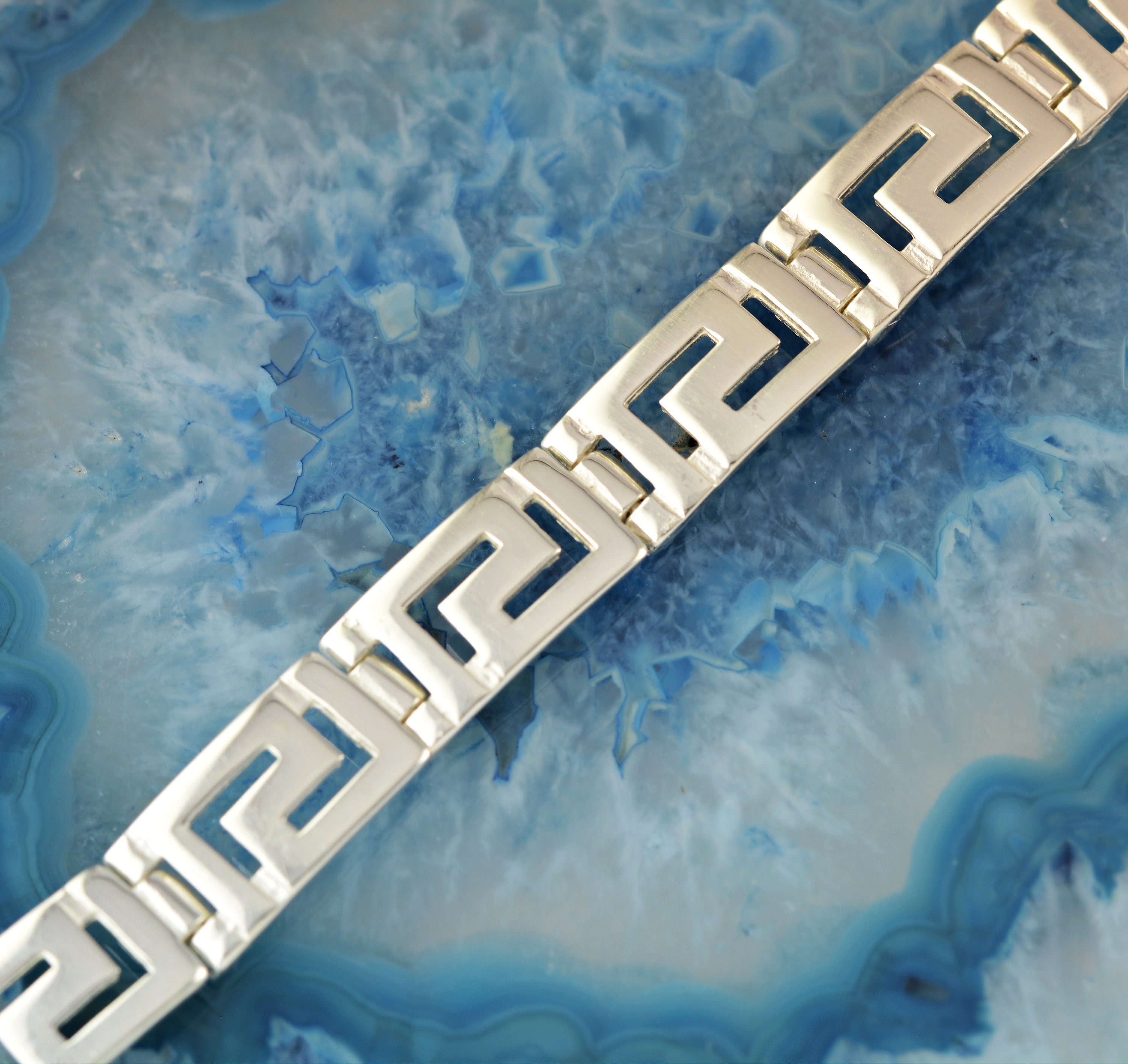 Bracciale Uomo Donna In Argento 925 Con Motivo Chiave Greca – Larghezza 5mm, Lunghezza 18-20cm, Stile Vintage Retrò - 5