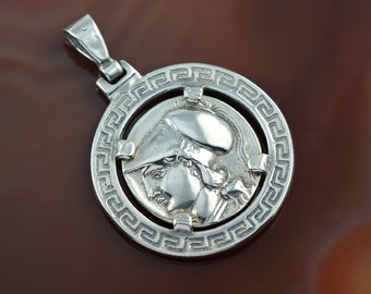 Athena silver pendant, Athena pendant, ancient coin pendant, Athena coin necklace, antique necklace, greek pendant, Athena necklace