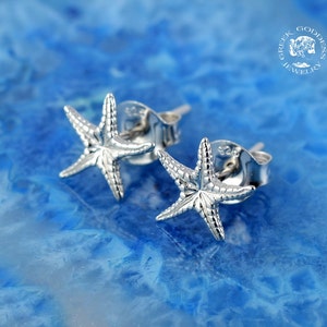 starfish silver stud earrings, starfish earrings, everyday earrings, starfish studs, greek jewelry, dainty earrings, dainty studs, greek