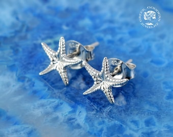 starfish silver stud earrings, starfish earrings, everyday earrings, starfish studs, greek jewelry, dainty earrings, dainty studs, greek