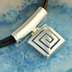 Greek Key silver necklace, Greek Key pendant, Greek Key necklace, Greek pendant, Greek jewelry, anniversary gift for wife, gift for her