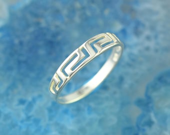 greek key delicate silver ring, dainty ring, delicate ring, greek key ring, greek ring, greek jewelry, gift for girlfriend, gift for her