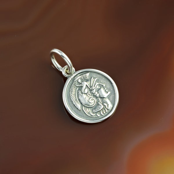 Athena coin silver pendant, Athena pendant, coin necklace, coin pendant, greek coin pendant, Athena necklace, boho necklace, coin jewelry