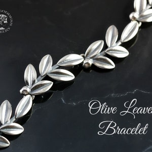 olive leaves silver bracelet, olive leaf, silver olive leaf, olive leaf bracelet, olive leaves, leaf bracelet, silver leaf, greek bracelet