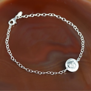 Athena coin silver chain bracelet, Athena bracelet, coin bracelet, dainty bracelet, delicate bracelet, antique coin bracelet, boho bracelet