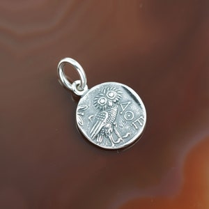Athena silver pendant, Athena pendant, ancient coin pendant, coin pendant, greek coin pendant, coin necklace, ancient coin, antique coin image 2