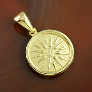 Vergina Star golden pendant, Vergina Sun necklace, Macedonian Star pendant, Vergina Sun pendant, Vergina Star necklace, men's necklace