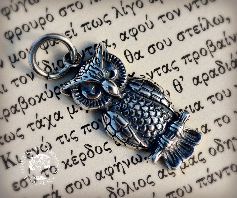 owl silver pendant, owl pendant, owl necklace, antique pendant, antique jewelry, ancient pendant, ow